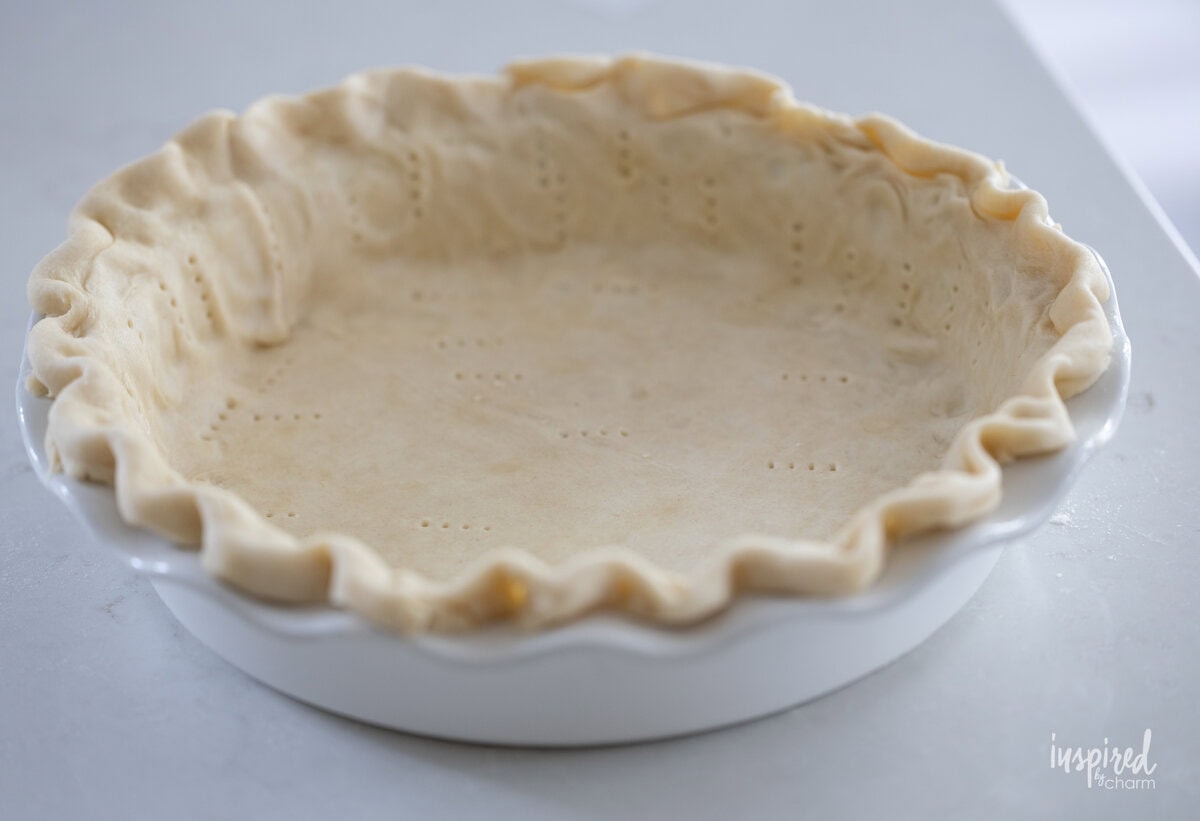 pie crust in pie dish. 