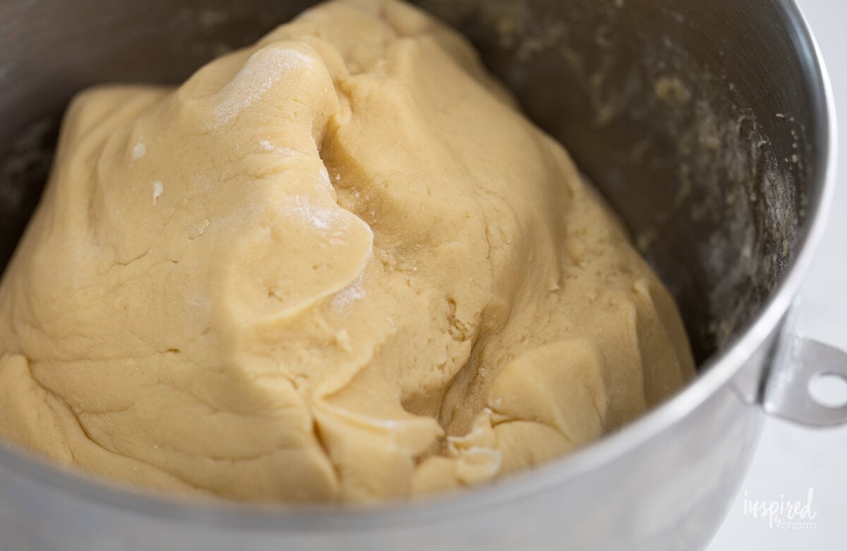 sugar cookie dough in a bowl. 
